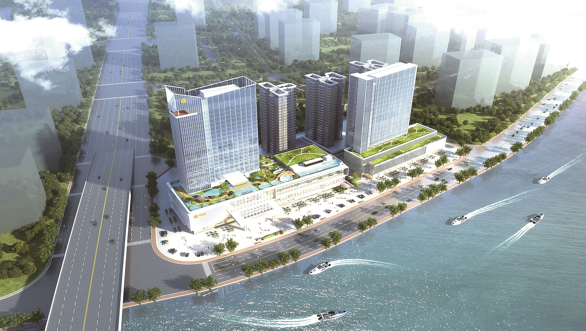 阳春洲际温泉酒店效果图。